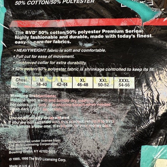 Vintage 90s Mens BVD Size XXXL Heavyweight GREEN Cotton Pocket T Shirts Big Tall - Picture 6 of 8